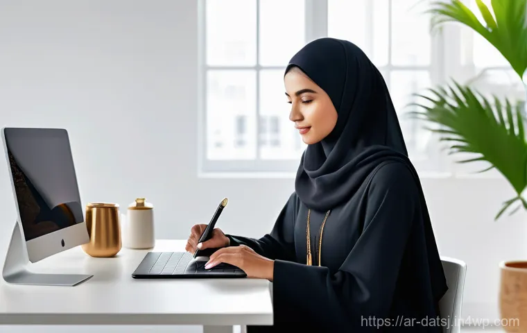 건강 데이터 주권을 위한 국제 협력 방안 - **Prompt 1: Personal Health Data Management**
    "A thoughtful young Arab woman, wearing a modest y...